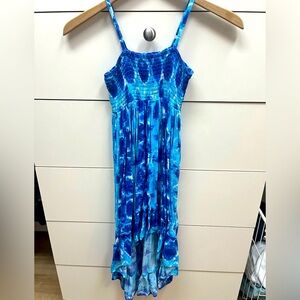 Children’s Place Blue Tie-Dye Smocked High-Low Maxi Dress size 8